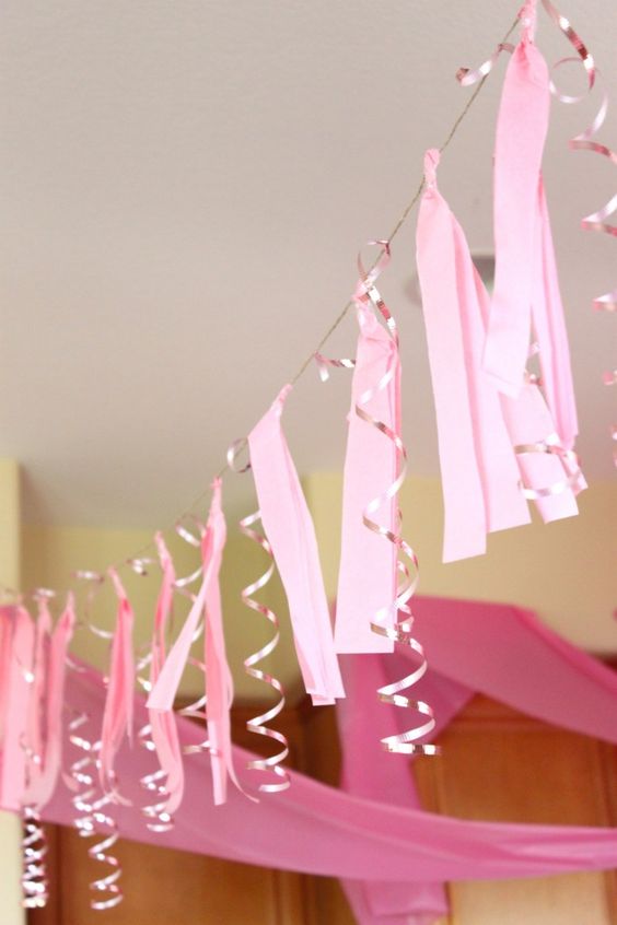 pink princess party garland
