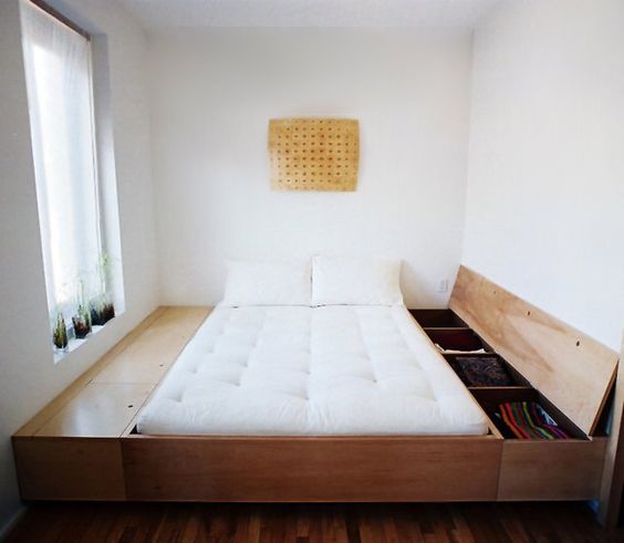 platform beds are amazing for storage, place there everything you want