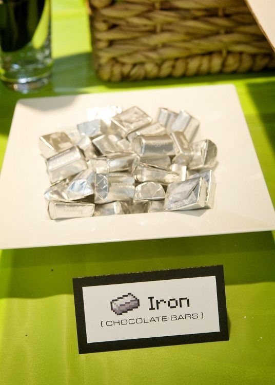 chocolate bars wrapped into silver foil look like iron