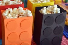 15 lego popcorn boxes as treats or favors