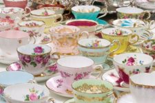 15 vintage tea cups and silver tea and coffee pots will be your key to success