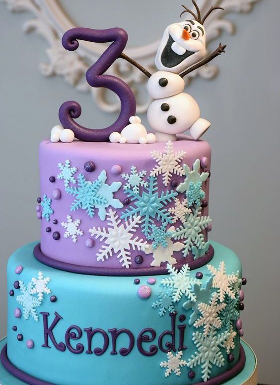 Frozen birthday cake for 3 years old