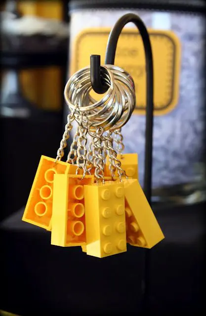 Lego key rings as party favors