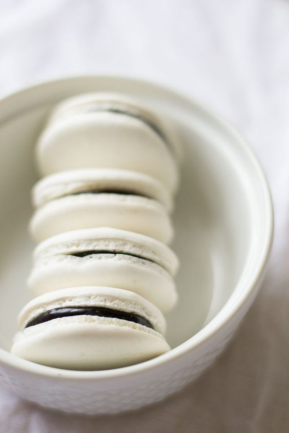 chocolate coconut macarons for a stylish party