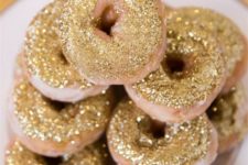 22 donuts sprkinkled with edible glitter