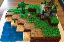 23 Minecraft scene birthday cake