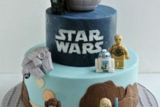 27 Lego Star Wars cake with a Death Star topper