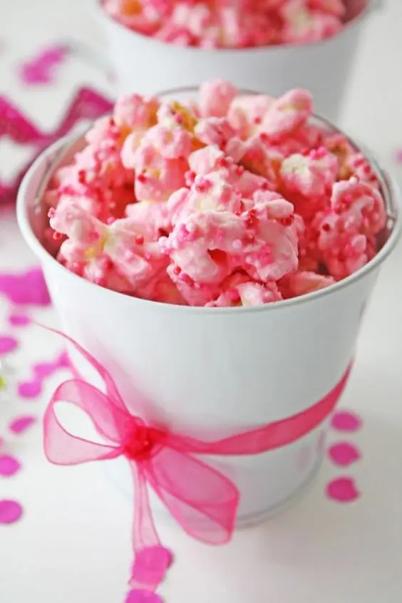 pink princess party popcorn