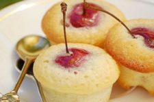 29 tiny cherry almond tea cakes