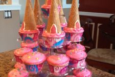 31 princess birthday cupcake tower that looks like a castle