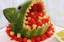 32 watermelon shark filled with fruit