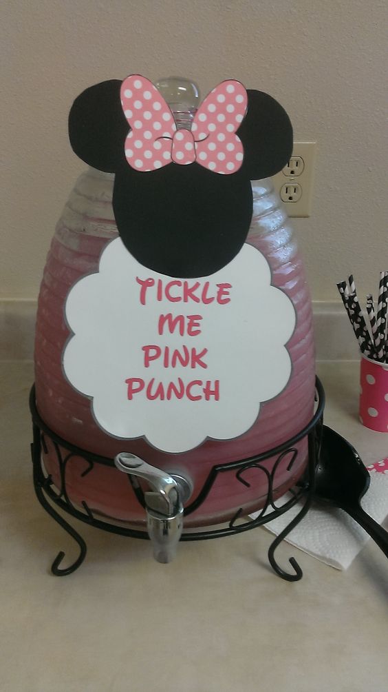 Tickle Me pink punch for Minnie Mouse theme