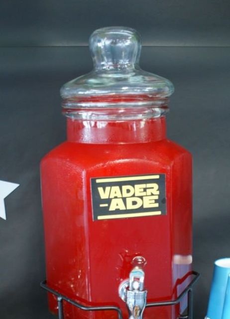 Vader-ade drinks at a Star Wars party