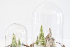 DIY holiday vignette with lights and figures