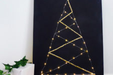 DIY lighted canvas Christmas tree