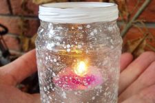DIY LET IT SNOW candle lantern