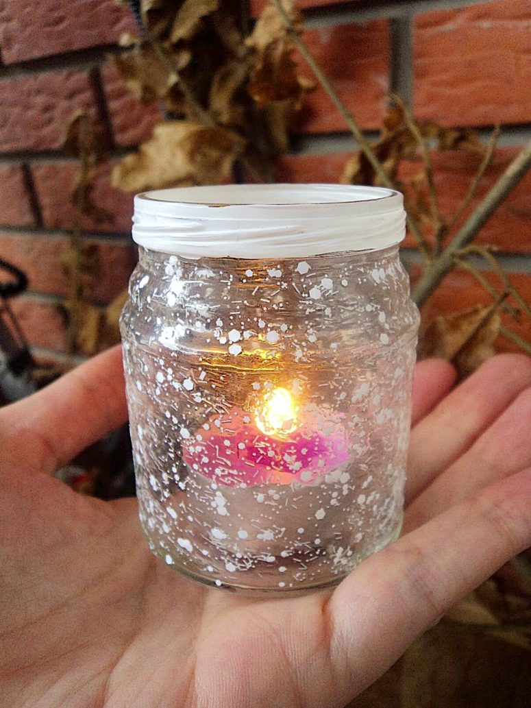 DIY LET IT SNOW candle lantern (via in-love-with-art.blogspot.ru)