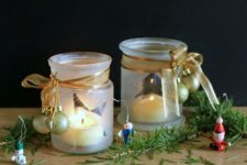 DIY frosted candle jar luminaries