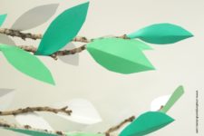 DIY real branches with paper leaves