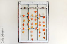 DIY fall leaves on a branch wall hanging