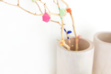 DIY twiggy branch with wooden beads