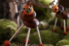 DIY kid fall crafts of chestnuts