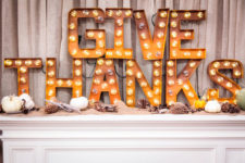 DIY GIVE THANKS marquee letters for festive decor