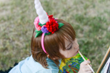 DIY felt unicorn horns for kids’ parties