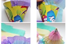 DIY rainbow ruffle party hats for My Little Pony parties