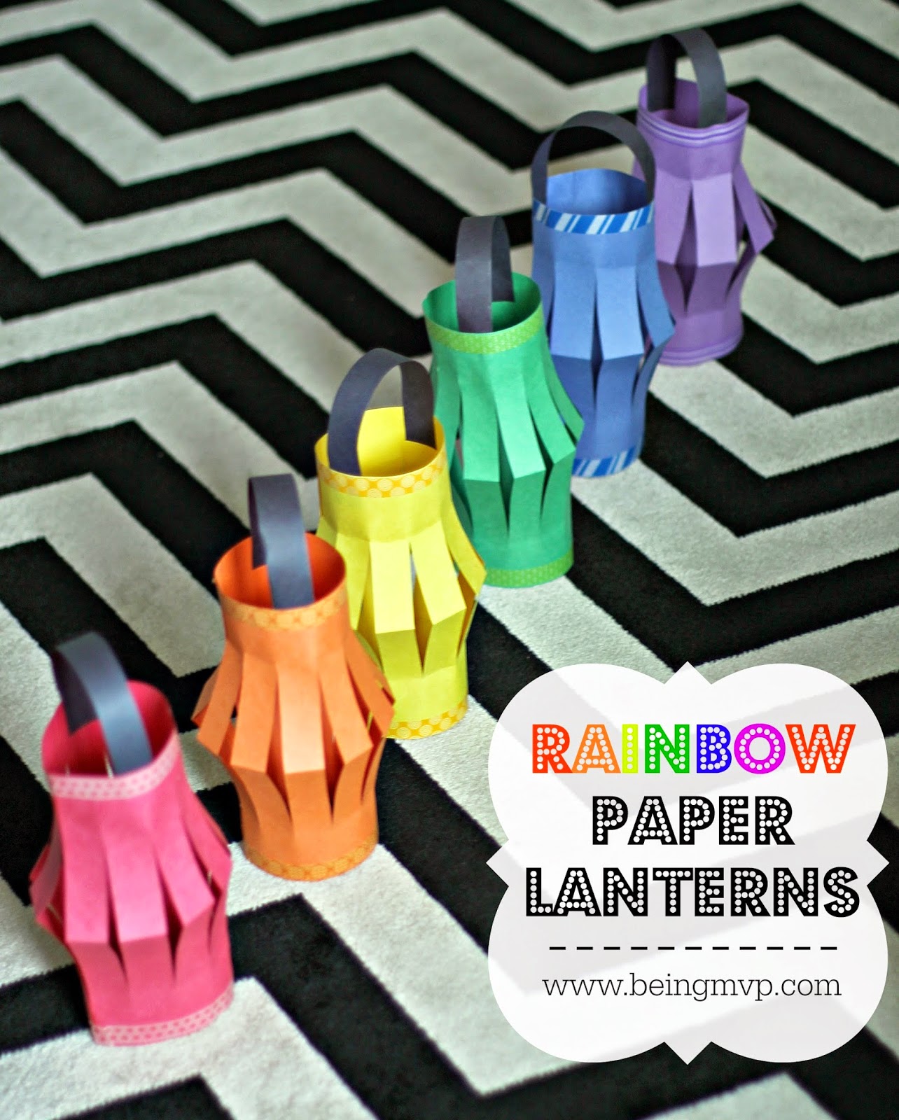 DIY rainbow paper lanterns