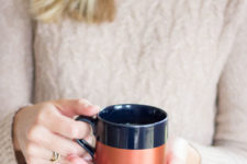 DIY dipped copper coffee mug