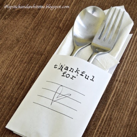 DIY paper utensils envelope for Thanksgiving