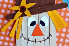 DIY popsicle stick scarecrow craft for kids