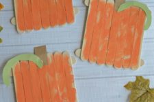 DIY kids’ popsicle stick pumpkin