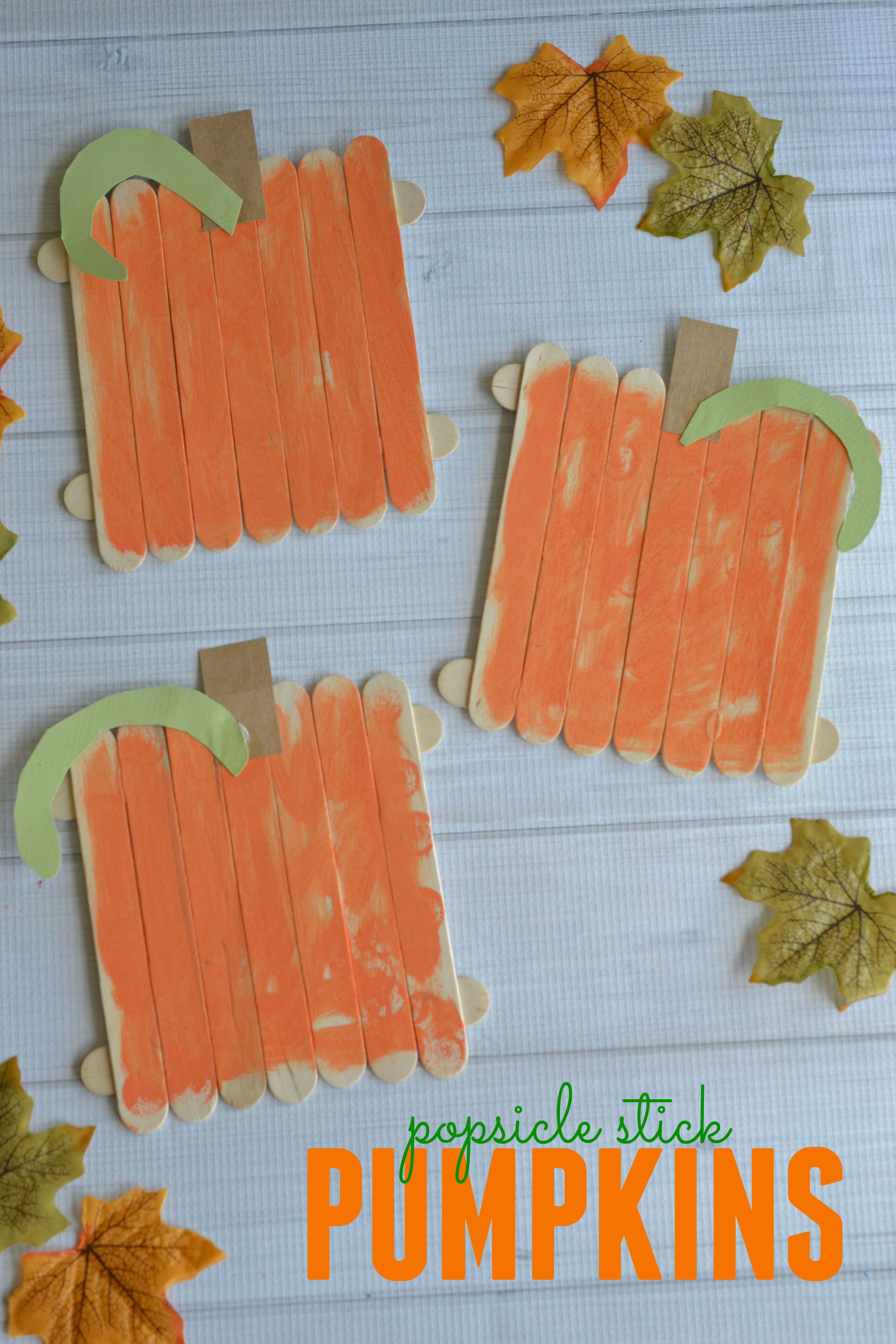 DIY kids' popsicle stick pumpkin  (via https:)