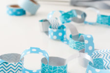 DIY washi tape paper chain for decor