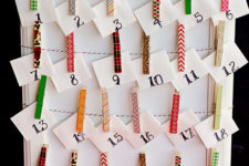 DIY washi tape and clothes pins advent calendar