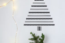 DIY horizontal washi tape Christmas tree