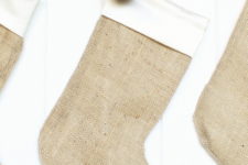 DIY burlap christmas stockings