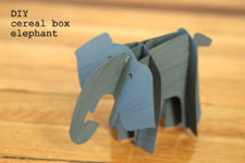 DIY cereal box cardboard elephant