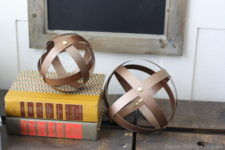 DIY industrial spheres made from cereal boxes