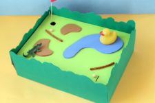 DIY cereal box summertime mini golf