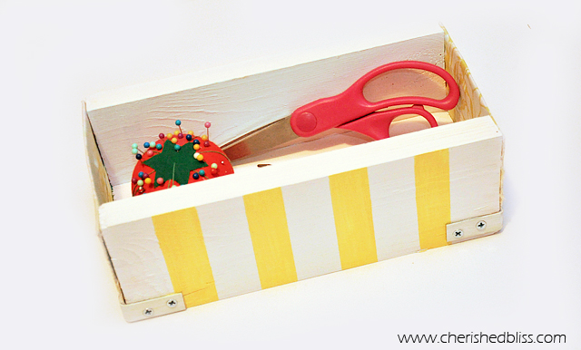 DIY desk caddy of wood and cereal boxes (via cherishedbliss.com)