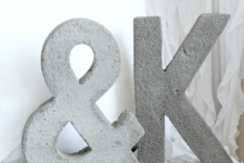 DIY concrete letter and ampersand
