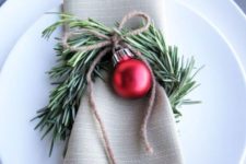 10 rosemary wreath with twine and an ornament