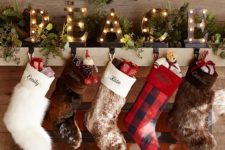 11 rustic fur stockings of various shades look cool