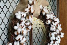 12 top your cotton ball wreath with a burlap bow to hang it