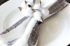 15 cotton ball napkin rings can be easily DIYed and look cute