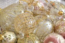18 beautiful antique glass ornaments display