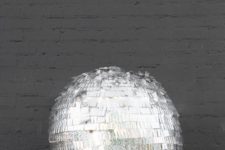 19 silver disco ball pinata for a party